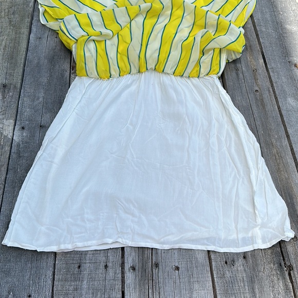 EUC Jealous Tomato Yellow, Cream and Navy Striped Dress - Picture 6 of 16